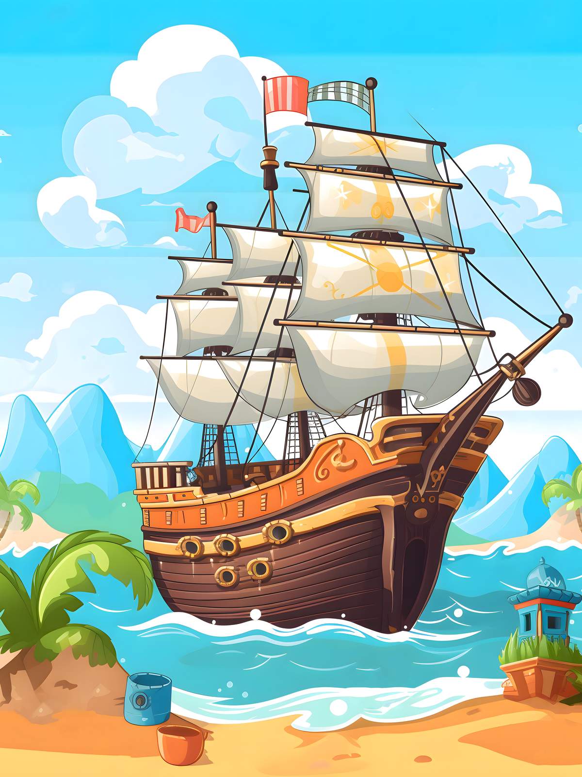 Adventure Awaits Pirate Ship Wall Art