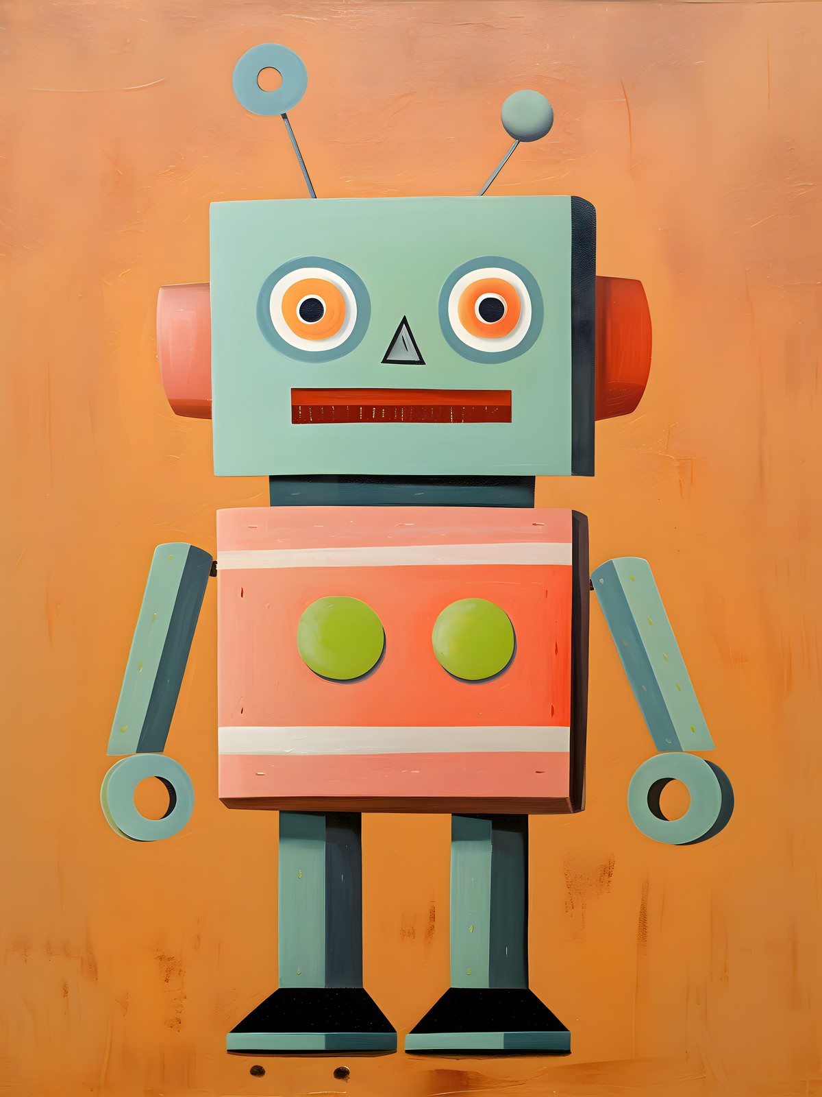 Retro Robot Pop Art Wall Art