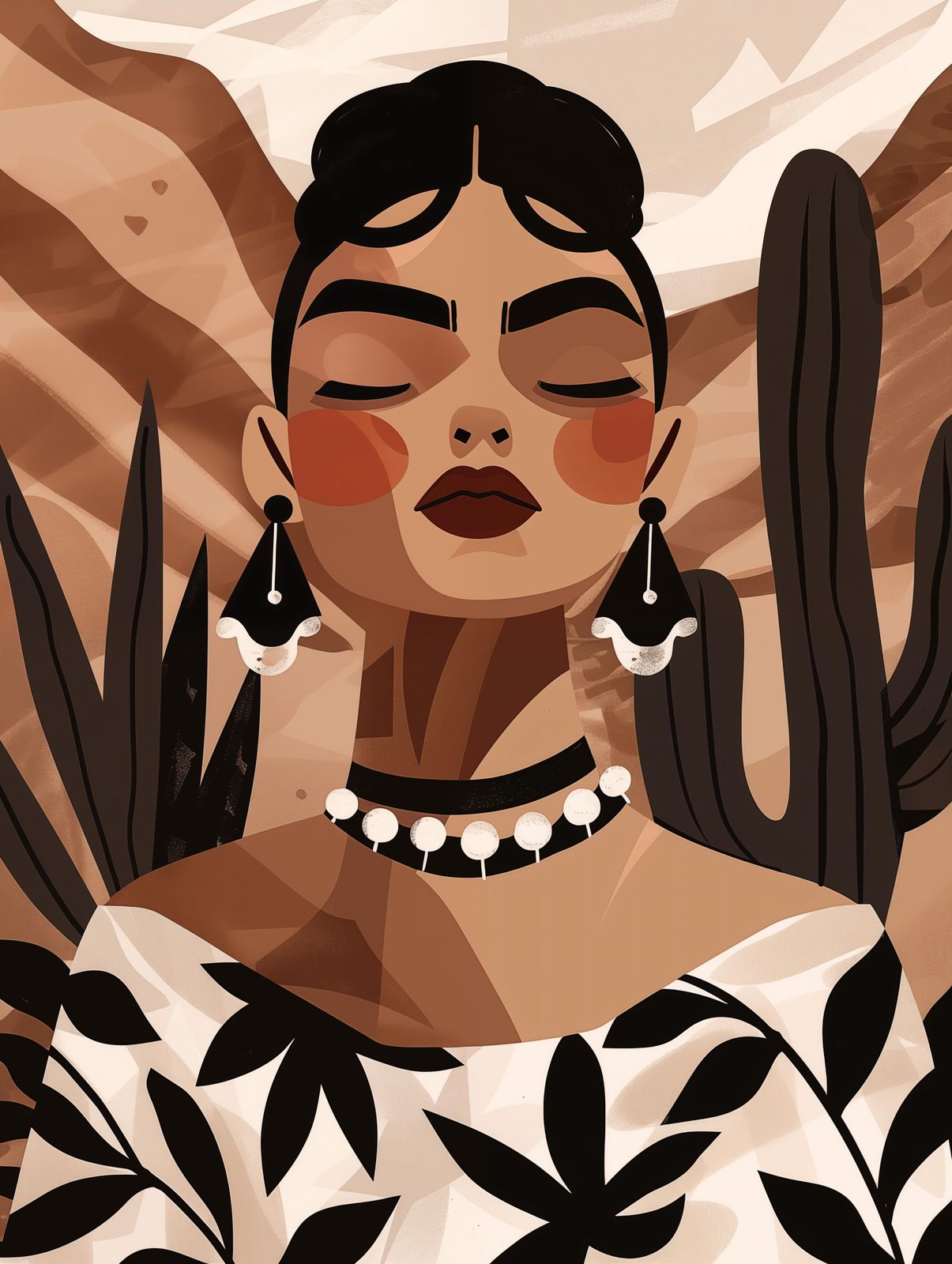 Boho Desert Woman Art Wall Art