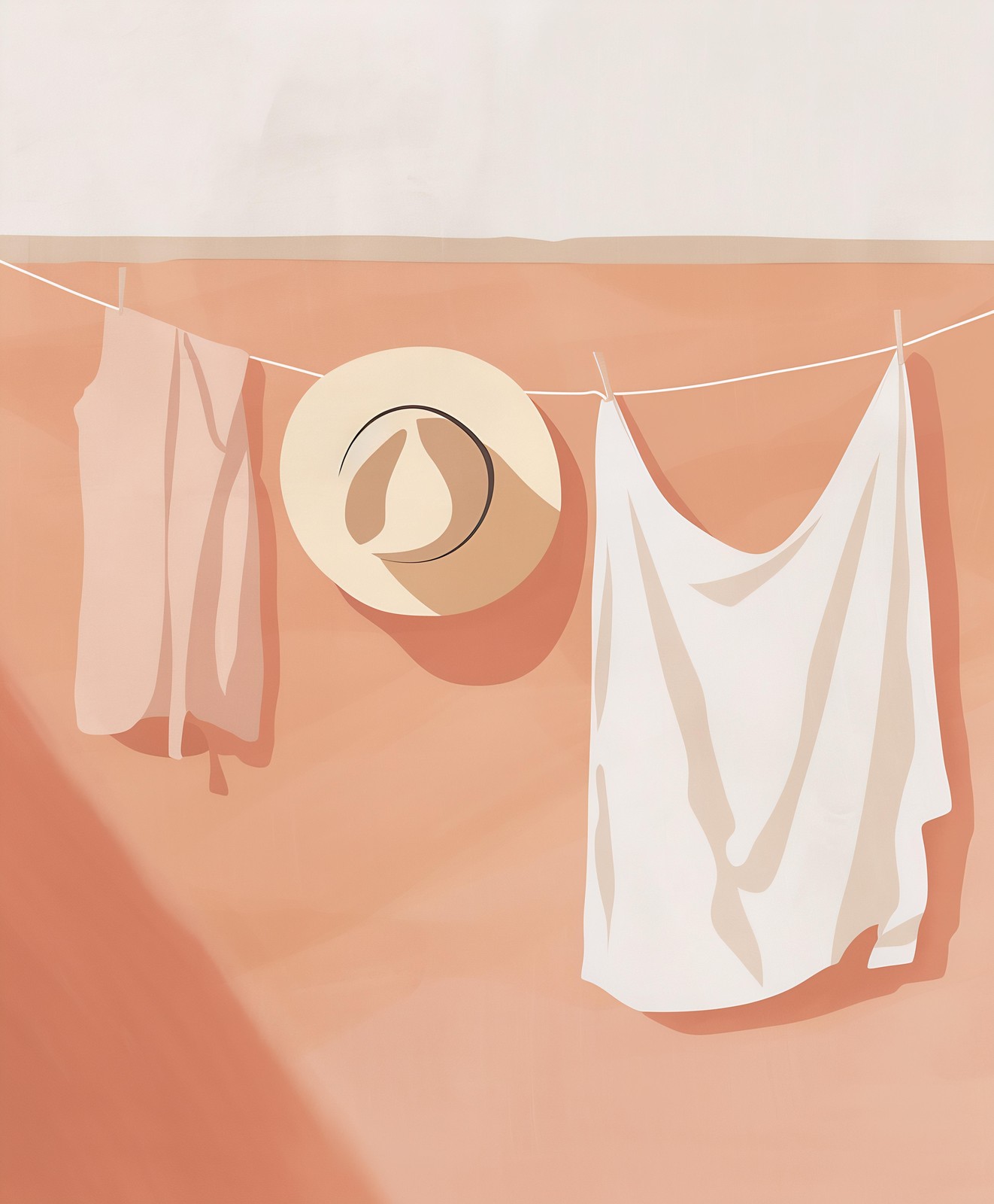 Minimalist Laundry Day Hat Wall Art