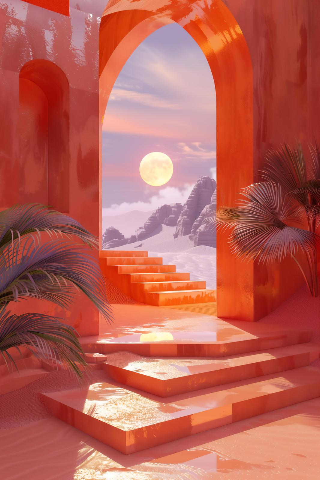 Dreamy Desert Oasis Arch Wall Art