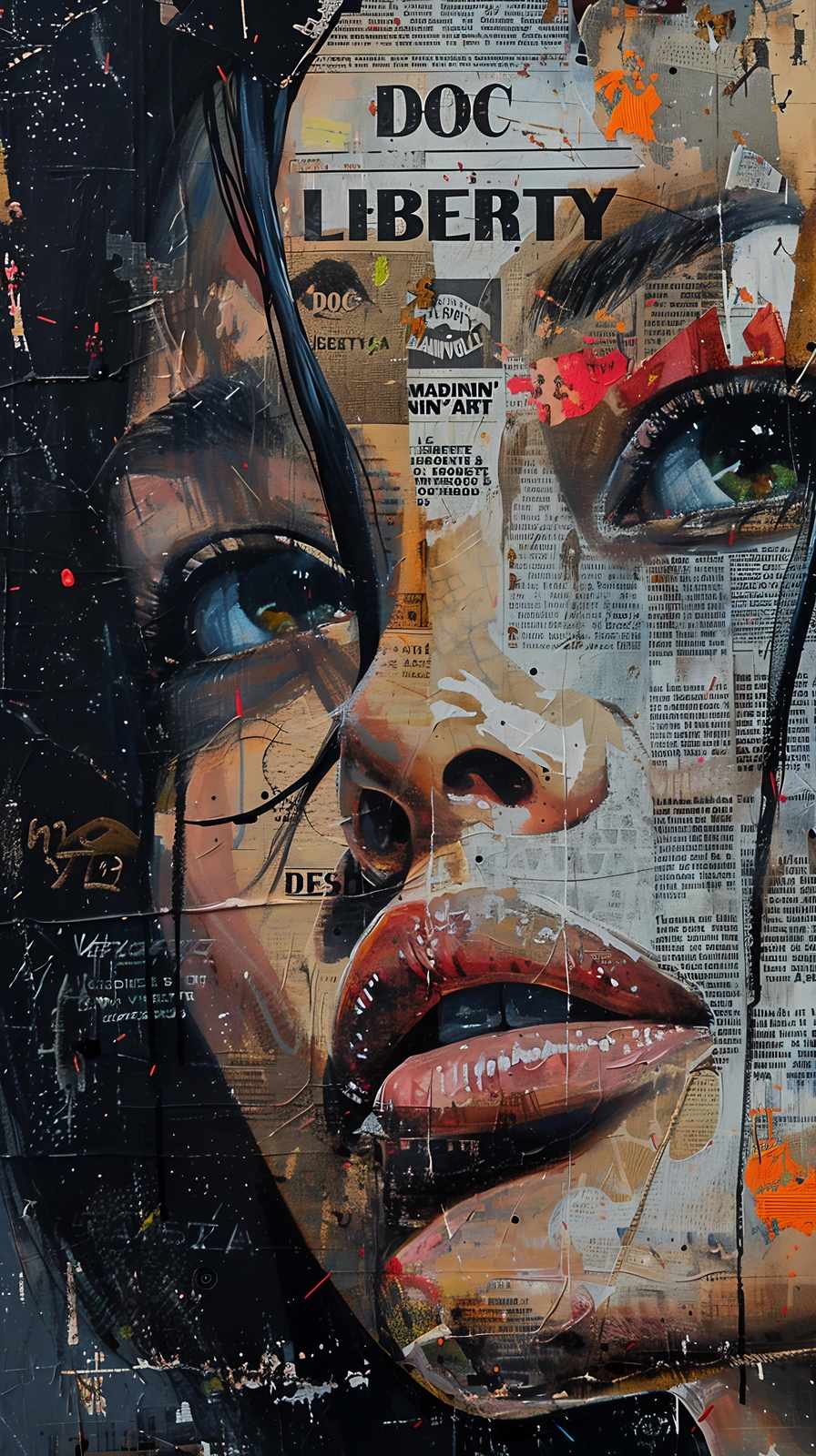 Urban Diva Portrait Mixed Media Wall Art