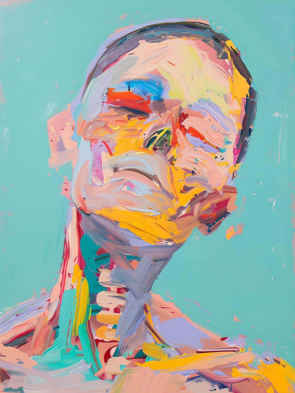Expressive Portrait Modern Art Wall Art
