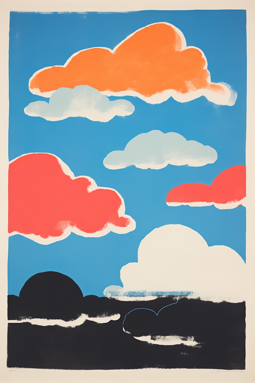 Vibrant Cloudscape Abstract Art Wall Art