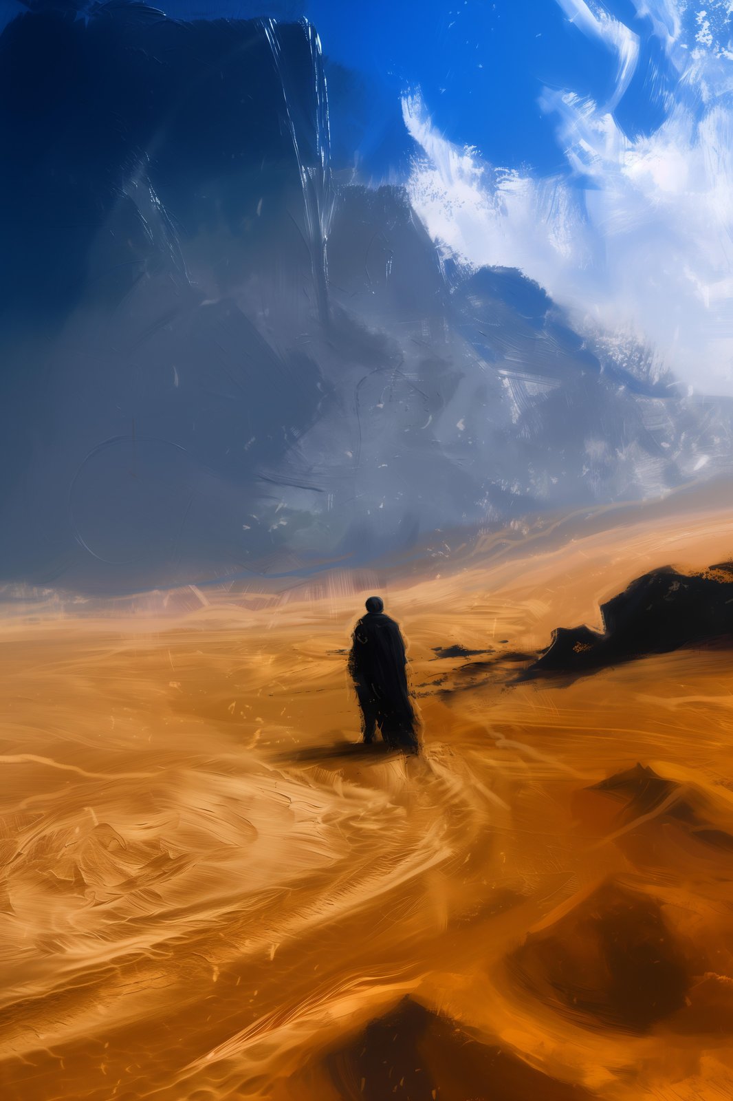 Solitary Wanderer Desert Sunset Wall Art