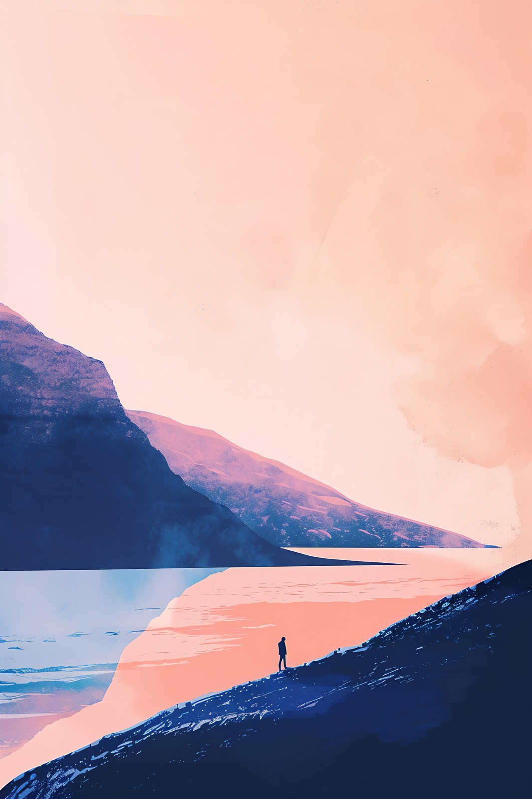Serene Mountain Lake Solitude Wall Art