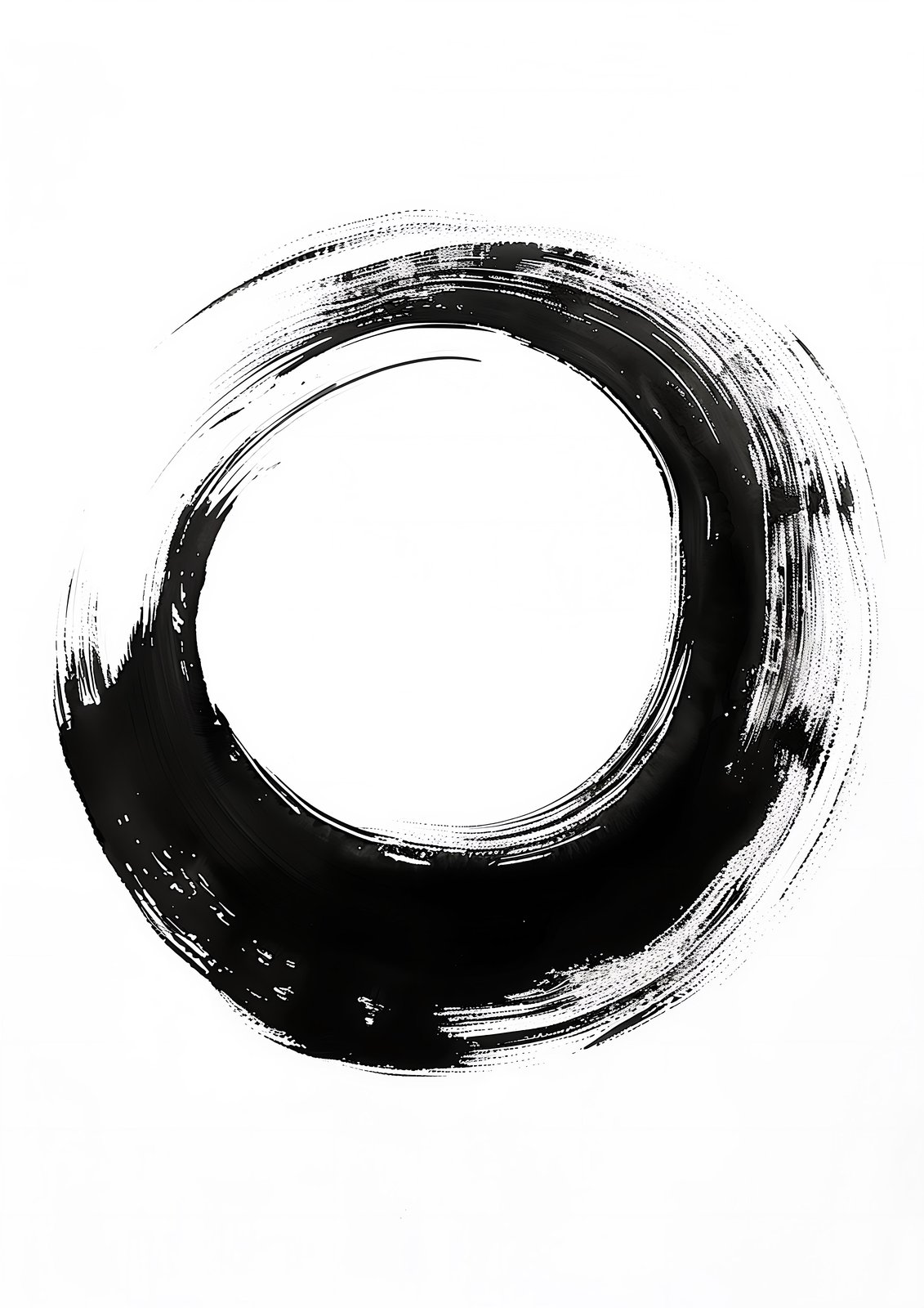 Zen Brush Stroke Circle Wall Art