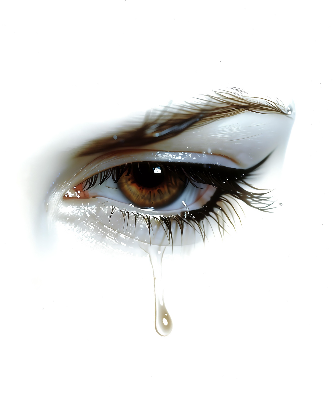 Stunning Brown Eye Tear Wall Art