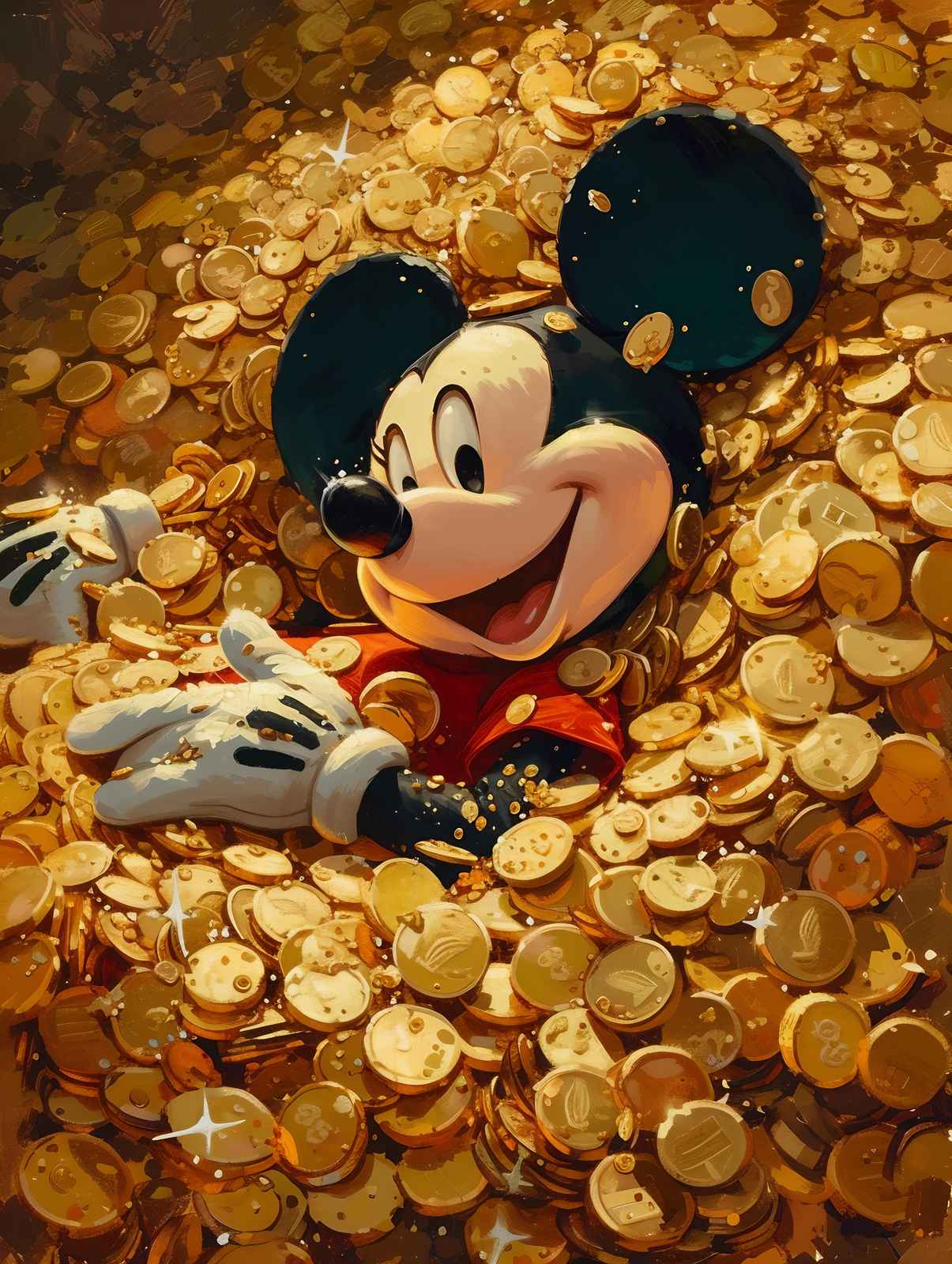 Mickey Mouse Treasure Gold Coin Wall Art