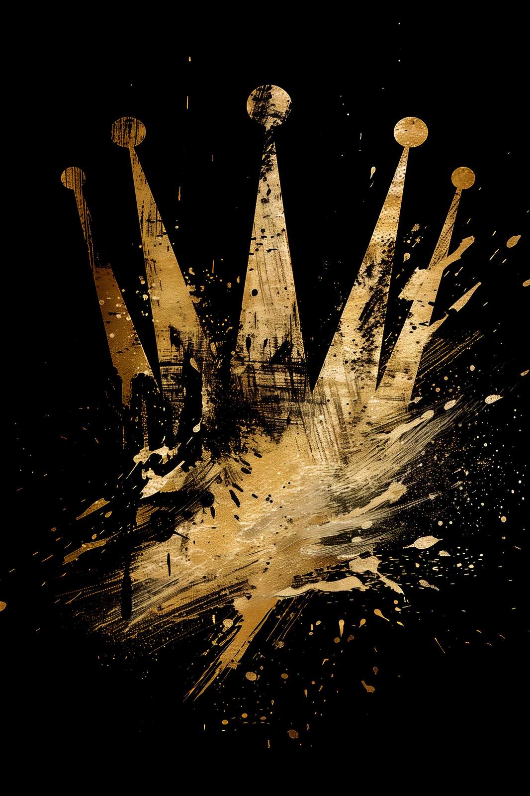 Luxury Gold Crown Splatter Wall Art