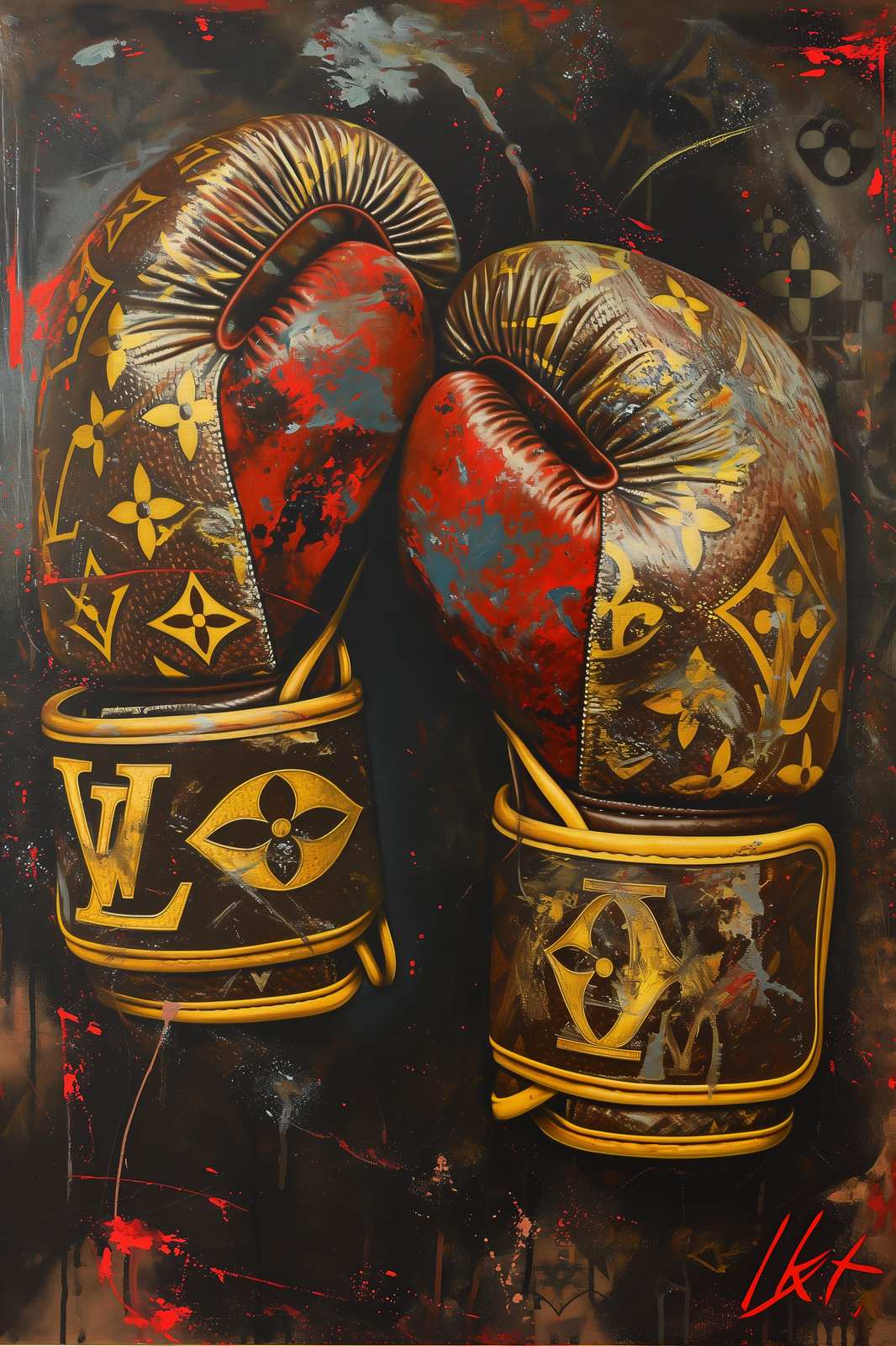 Luxury Champion Boxing Gloves Wall Art