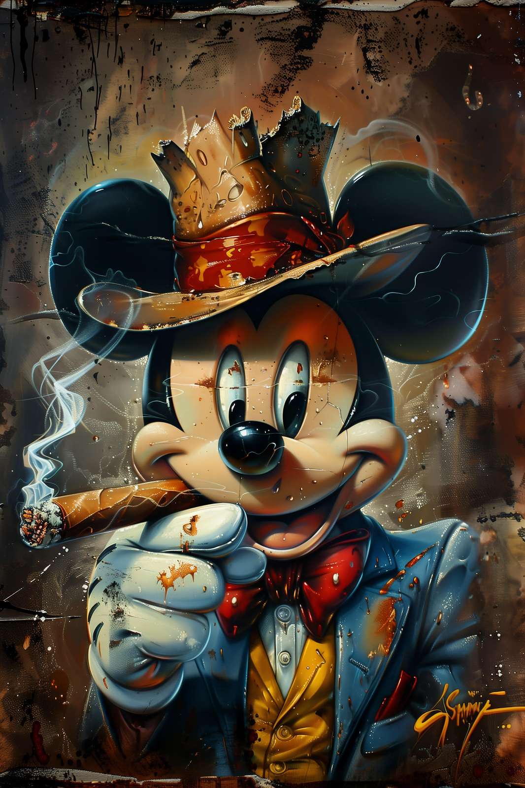 Boss Mickey Cigar Art Wall Art