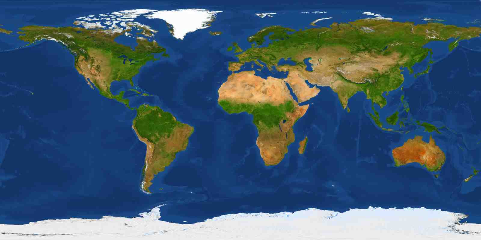 World Map Satellite View Wall Art