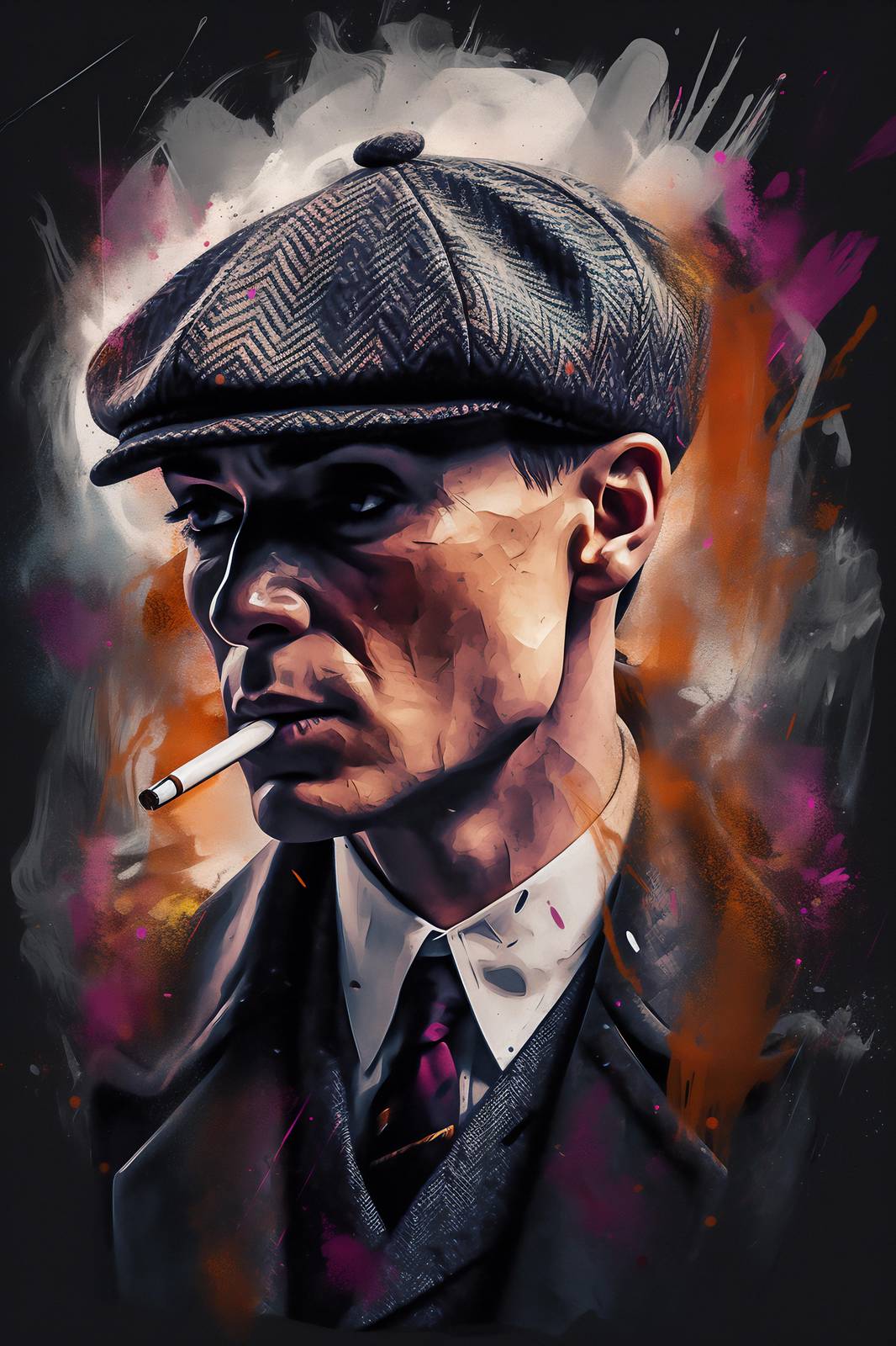 Gritty Gangster Portrait Wall Art