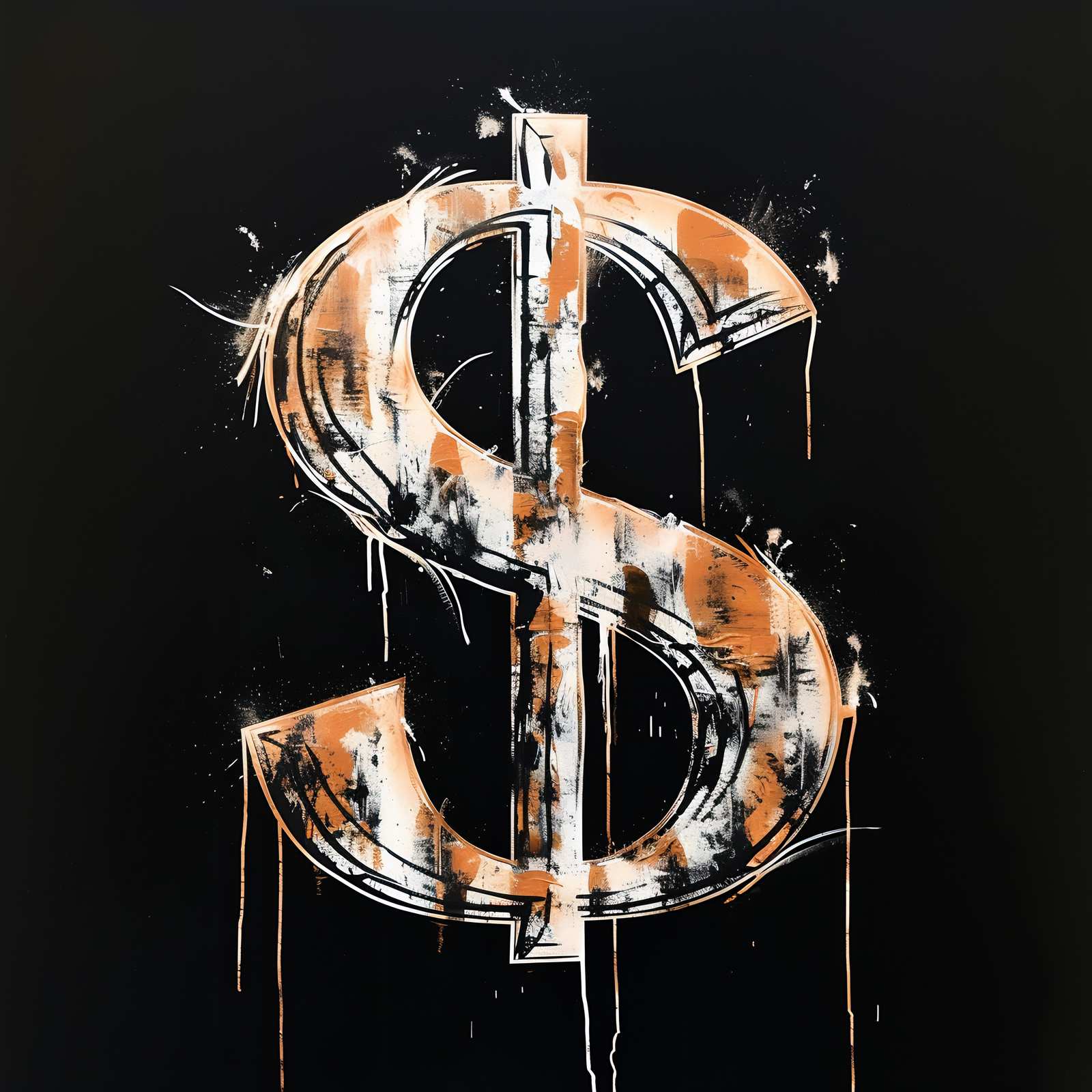 Bold Dollar Sign Graffiti Art Wall Art