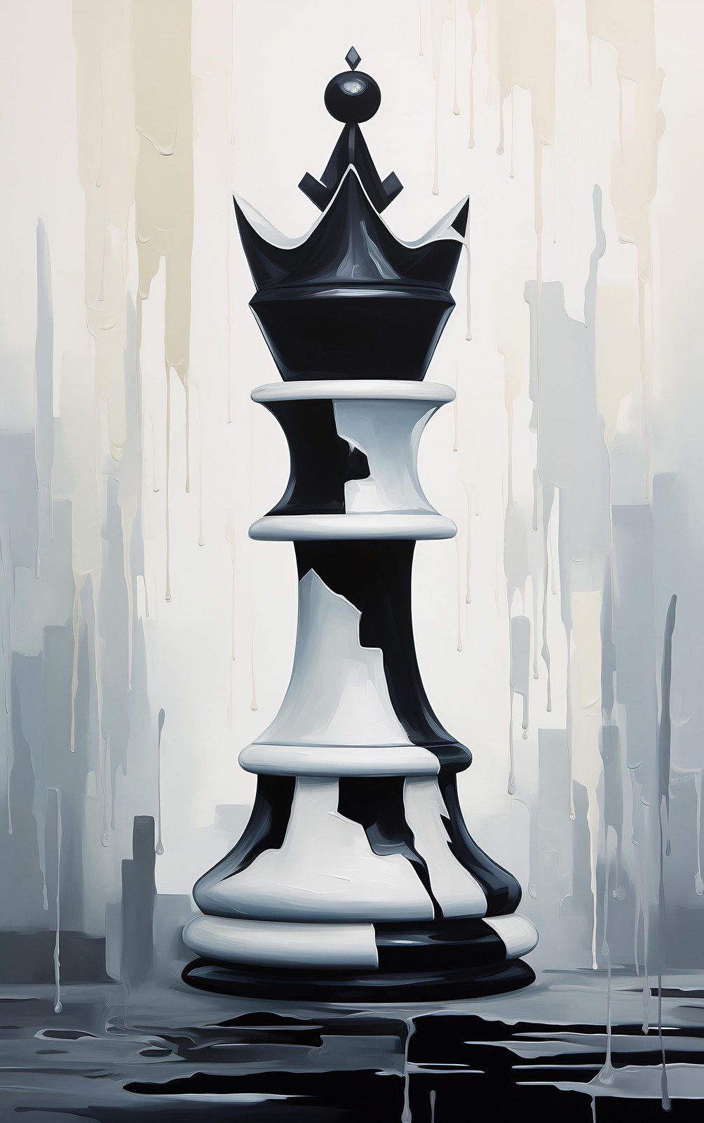 Abstract Chess King Wall Art - Modern Wall Art