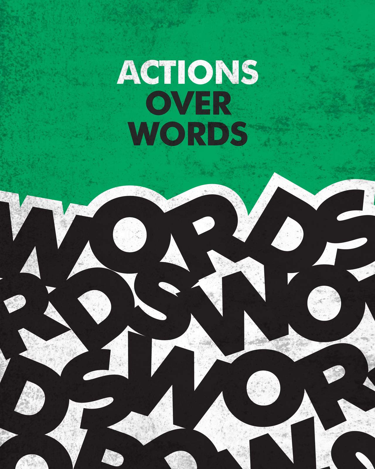 Motivational Actions Over Words Wall Art