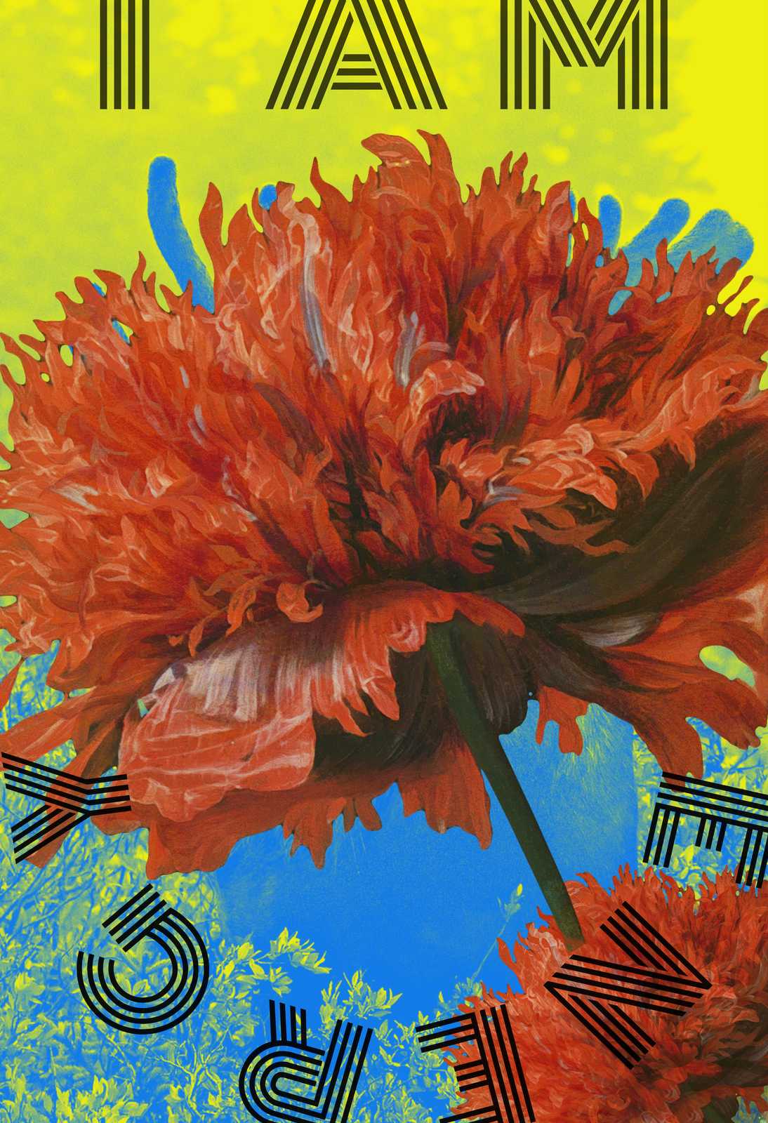 Vibrant Floral "I Am" Statement Wall Art