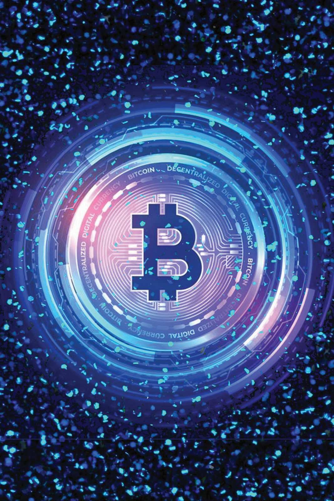 Bitcoin Digital Currency Aura Wall Art
