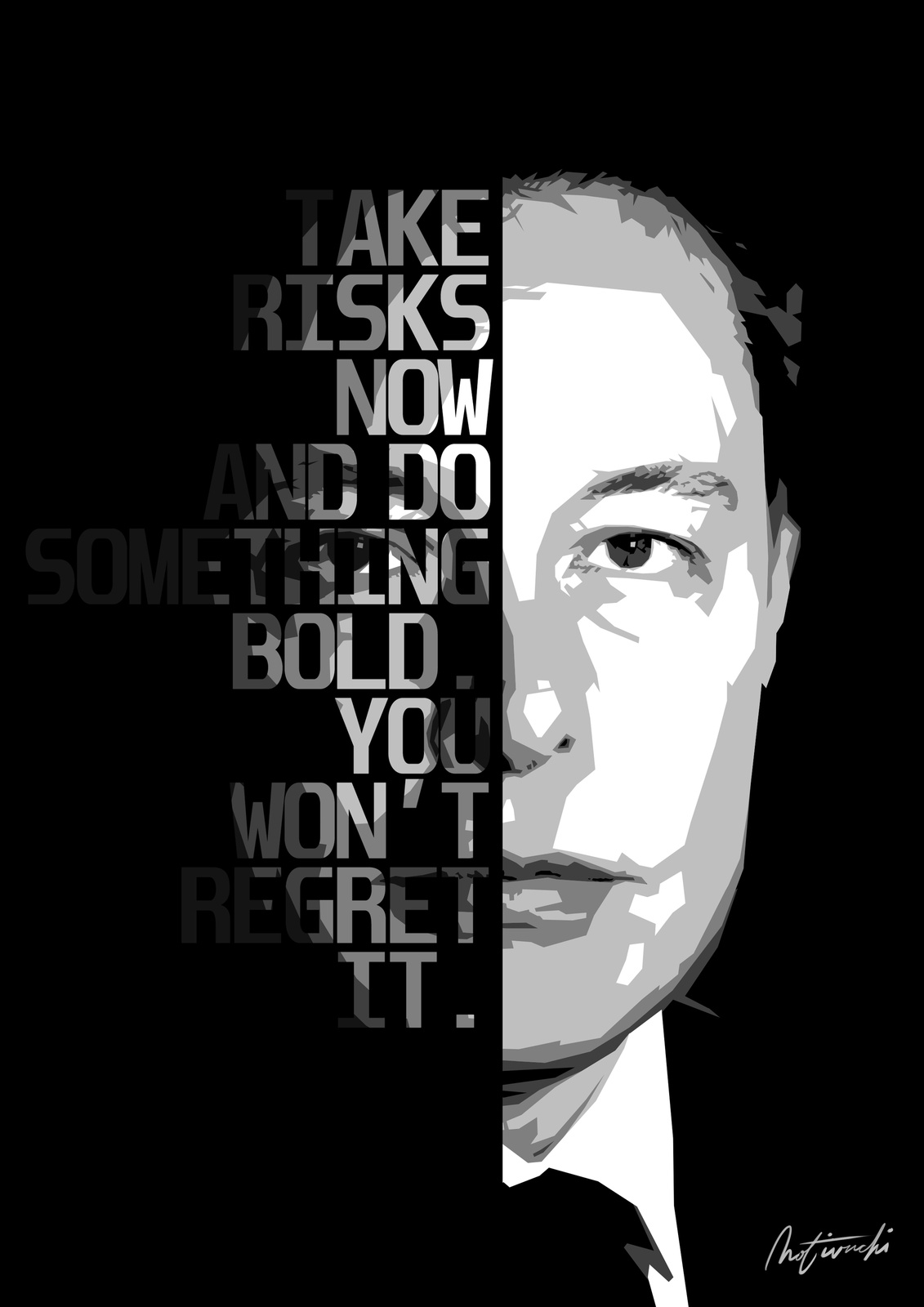 Elon Musk Quote "Take Risks" Wall Art