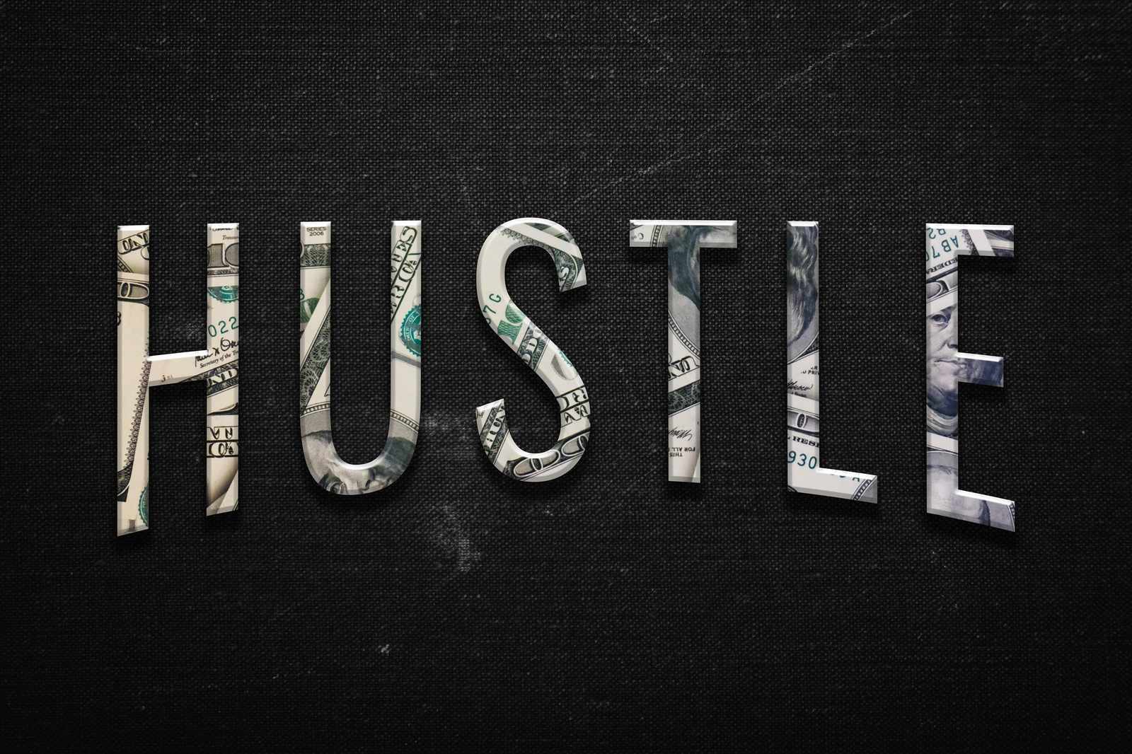 Hustle Motivational Dollar Art Wall Art