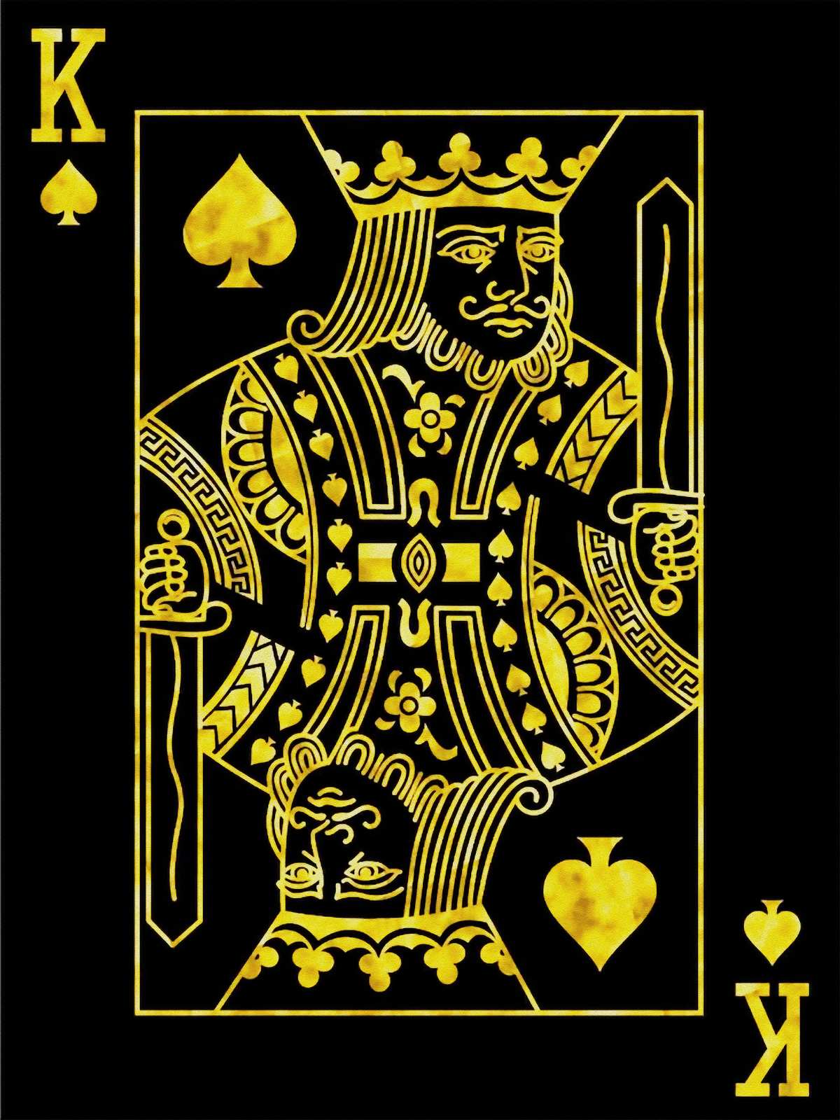 Luxury Gold King of Spades Wall Art