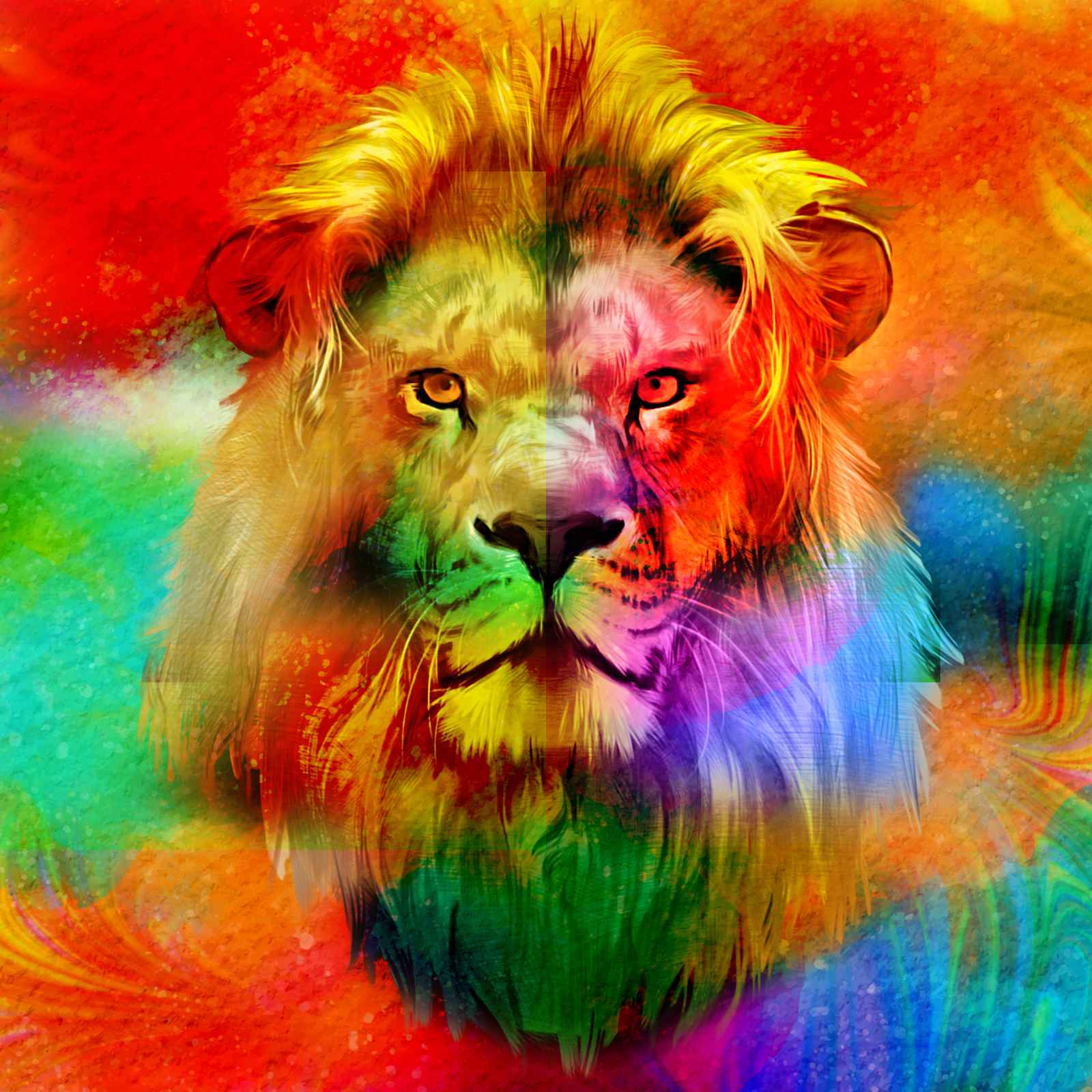 Vibrant Lion King Aura Wall Art
