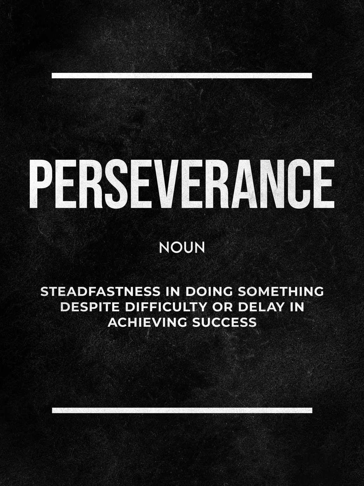 Perseverance Definition Motivational Wall Art