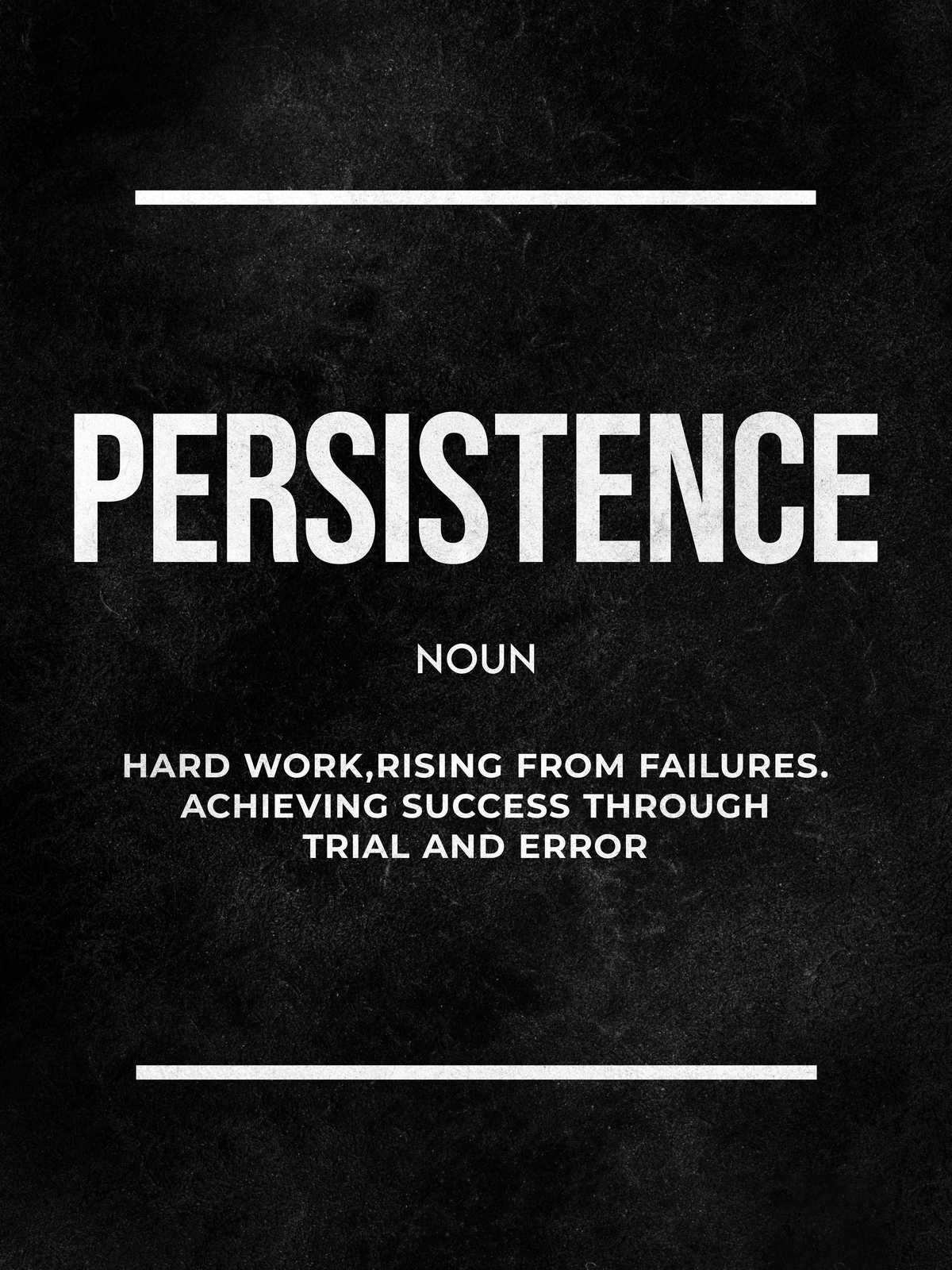 Inspirational Persistence Definition Wall Art