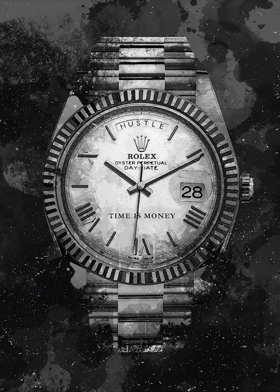 Luxury Rolex 'Time is Money' Wall Art