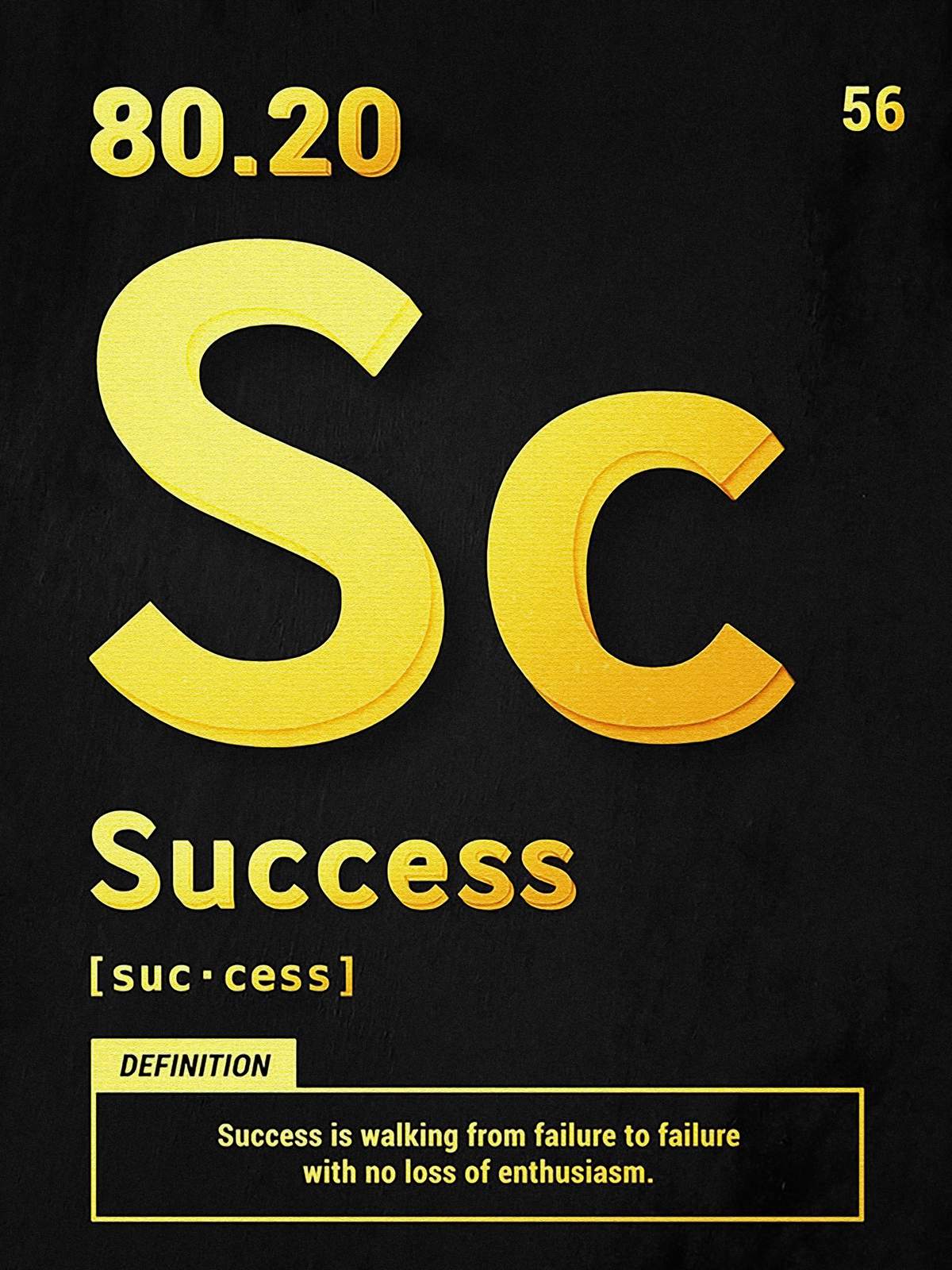 Motivational Success "Sc" 80/20 Rule Wall Art