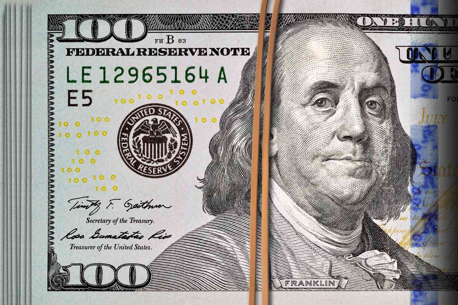 Bold Benjamin Franklin $100 Bill Wall Art