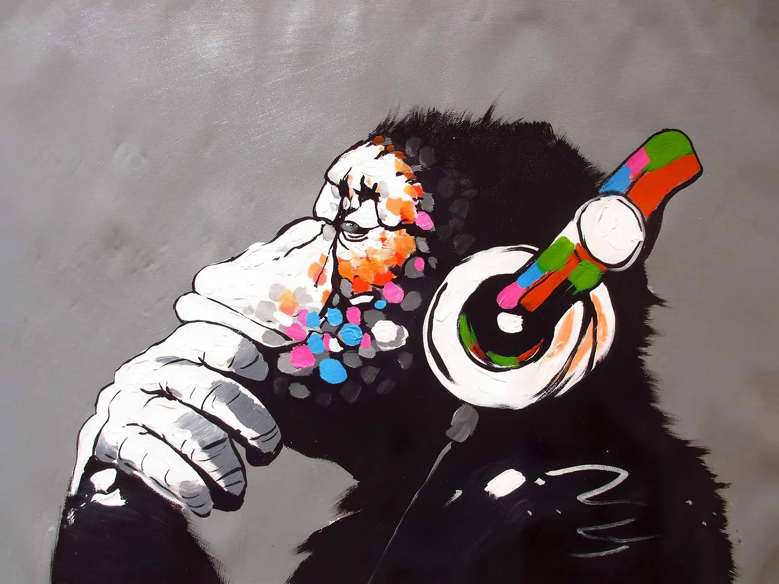 Vibrant Monkey DJ Wall Art