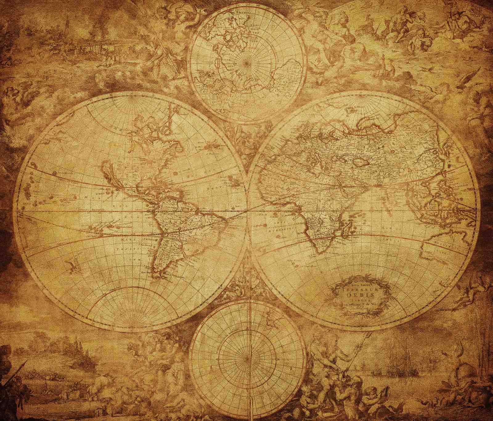 Vintage World Map Vintage Wall Art
