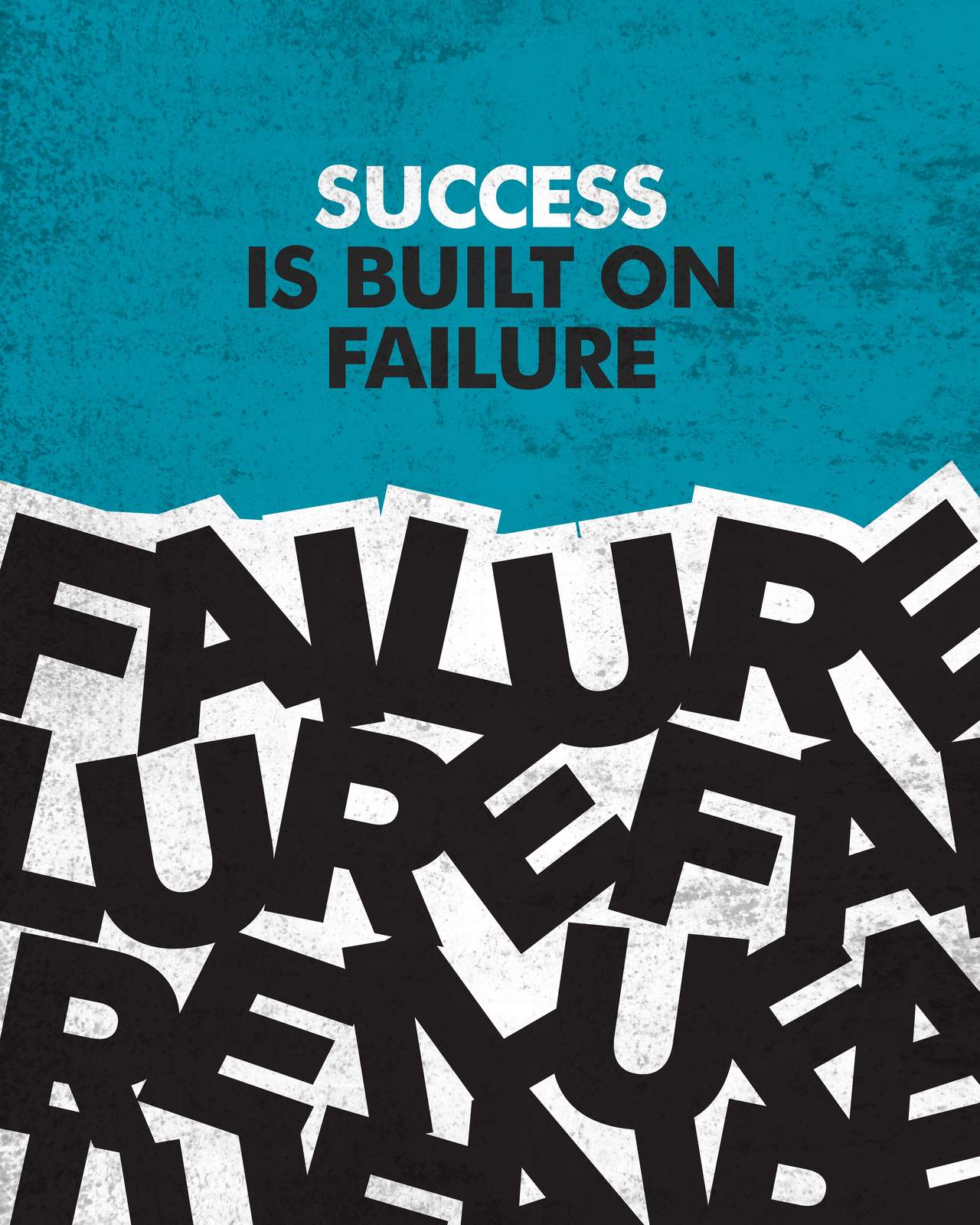 Success Built On Failure Motivational Typography Wall Art