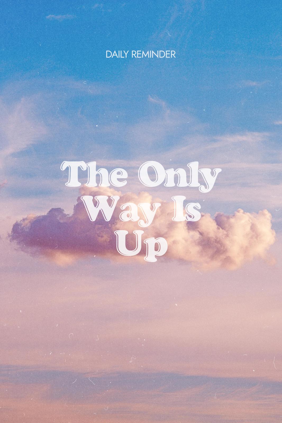 Inspirational Cloud "The Only Way Is Up" Wall Art