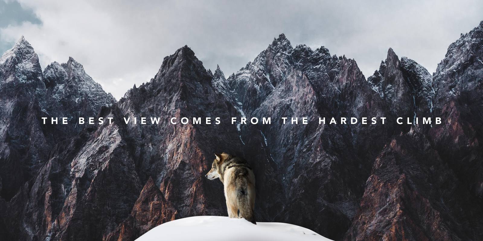 Wolf Mountain Motivational Landscape Wall Art