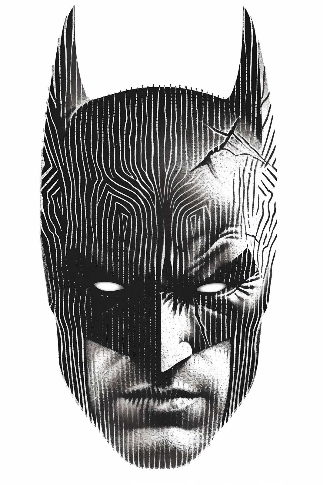 Dark Knight Abstract Portrait Wall Art
