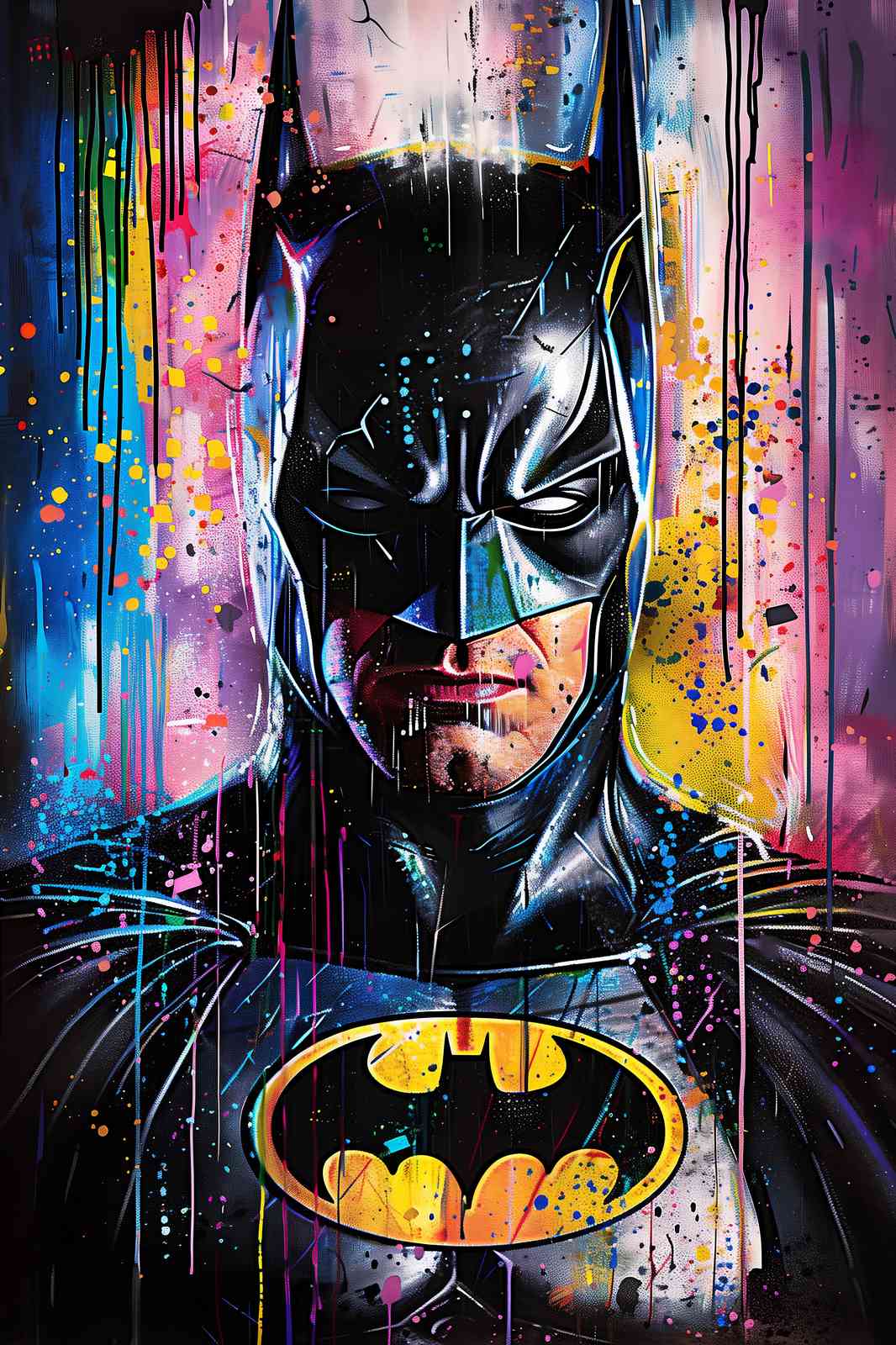 Vibrant Batman Graffiti Art Wall Art