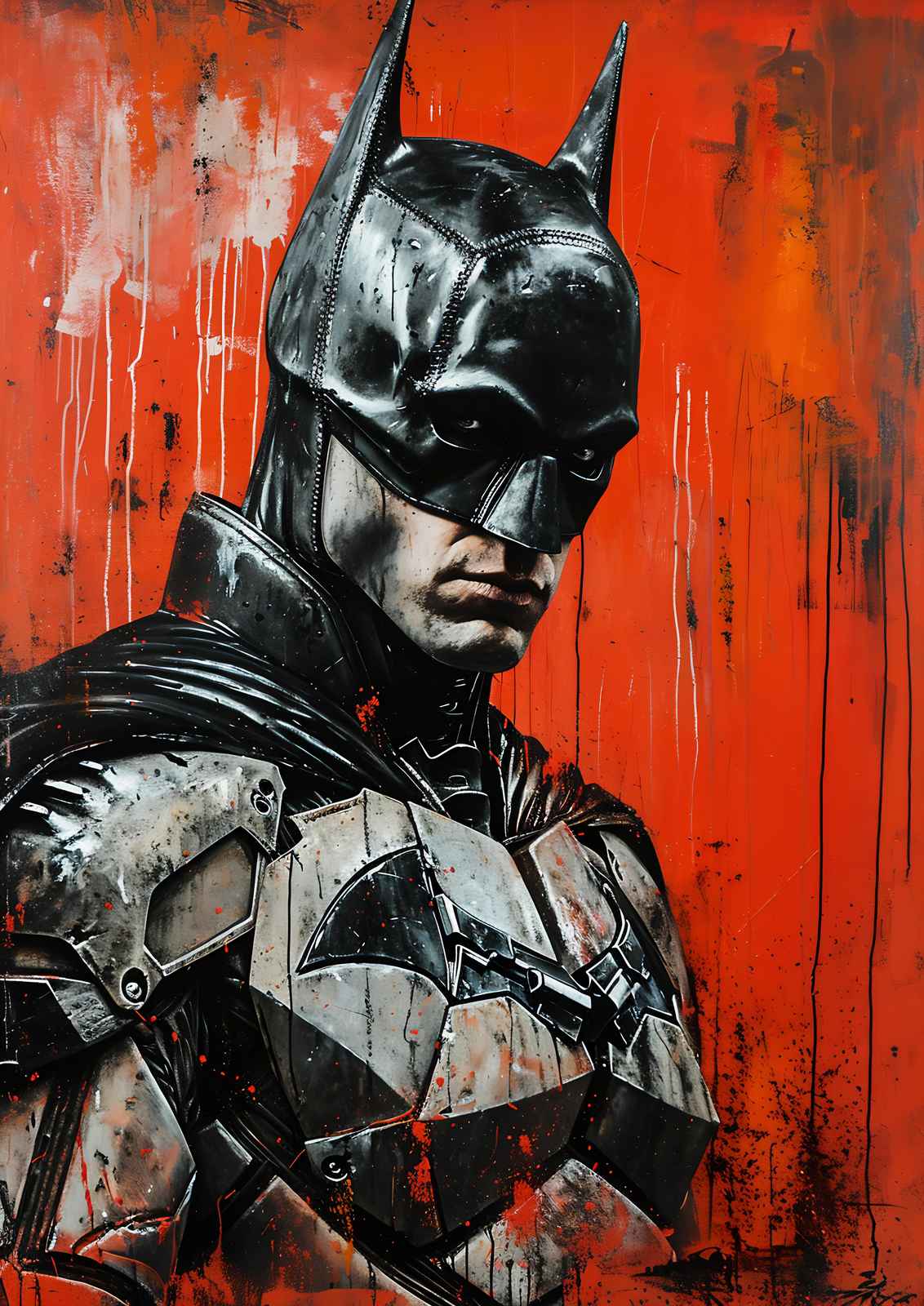 Dark Knight Vigilant Red Splash Wall Art