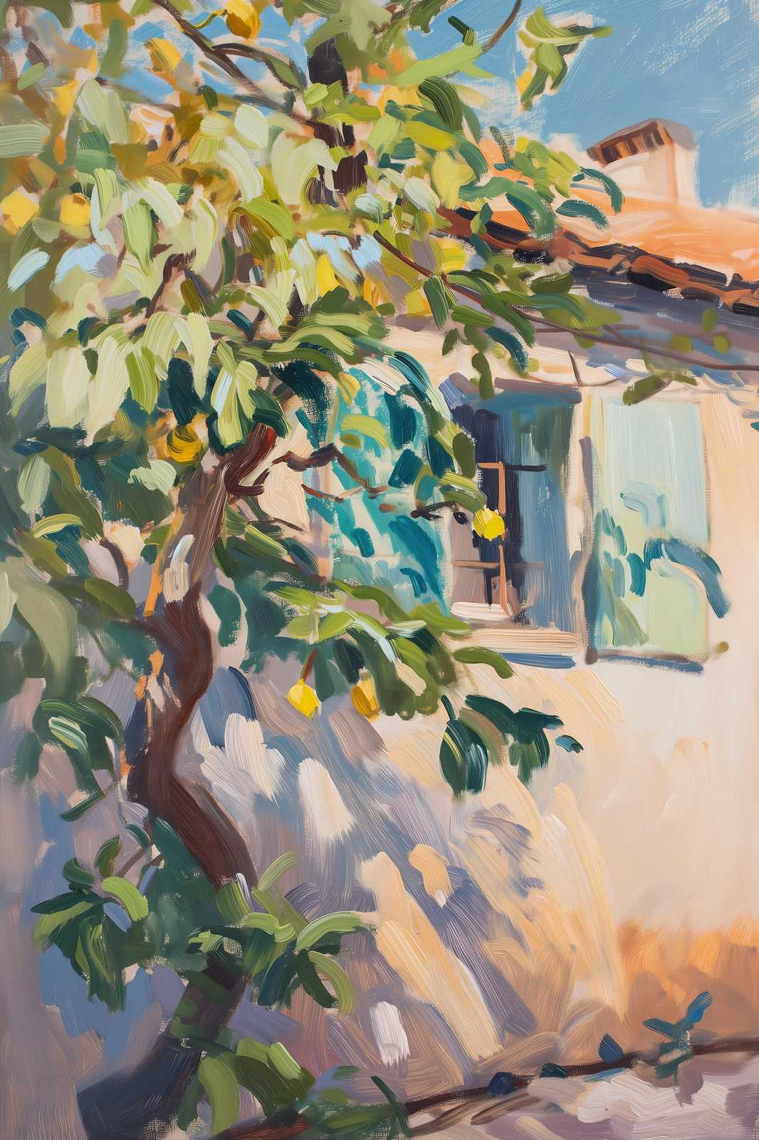 Lemon Tree Sunlight Impressionist Wall Art
