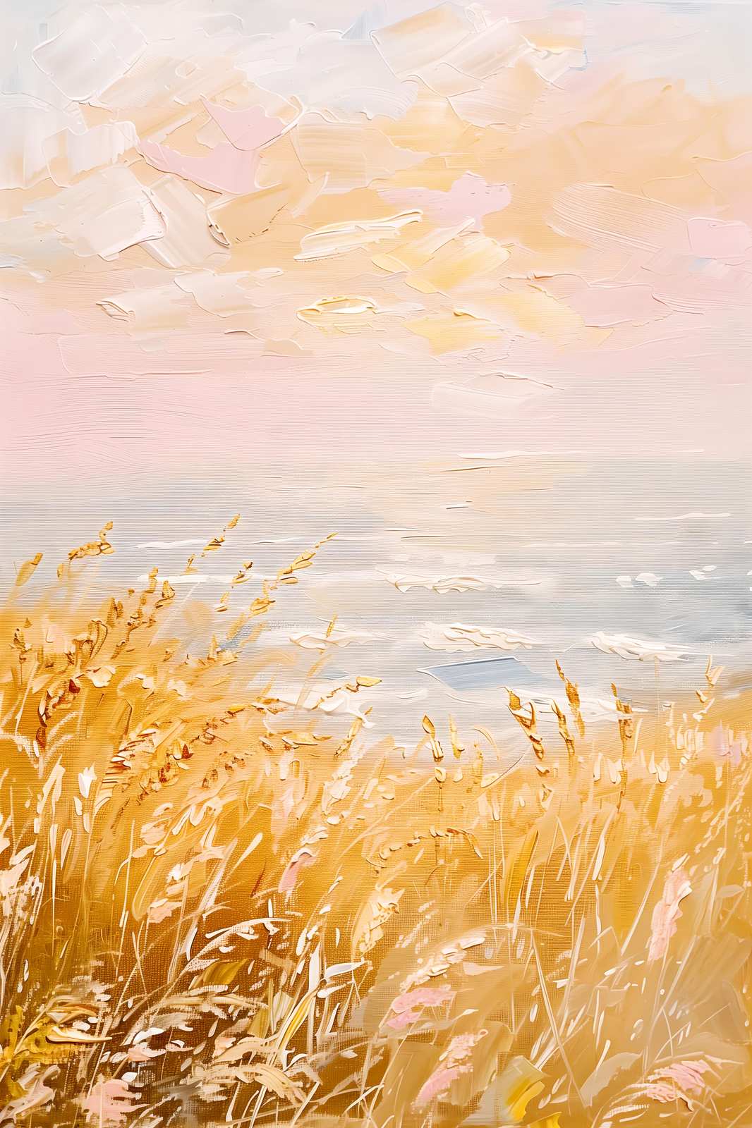 Golden Fields & Serene Sea Wall Art