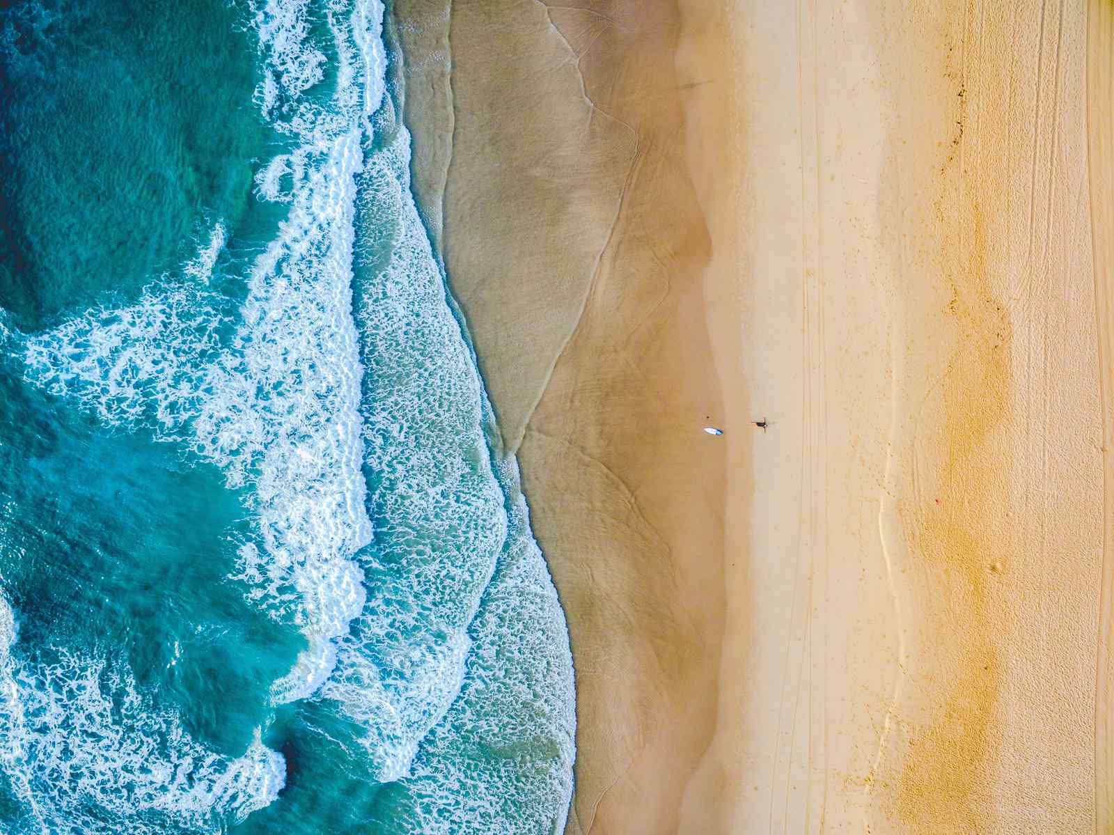Serene Ocean Waves Beach Aerial Wall Art