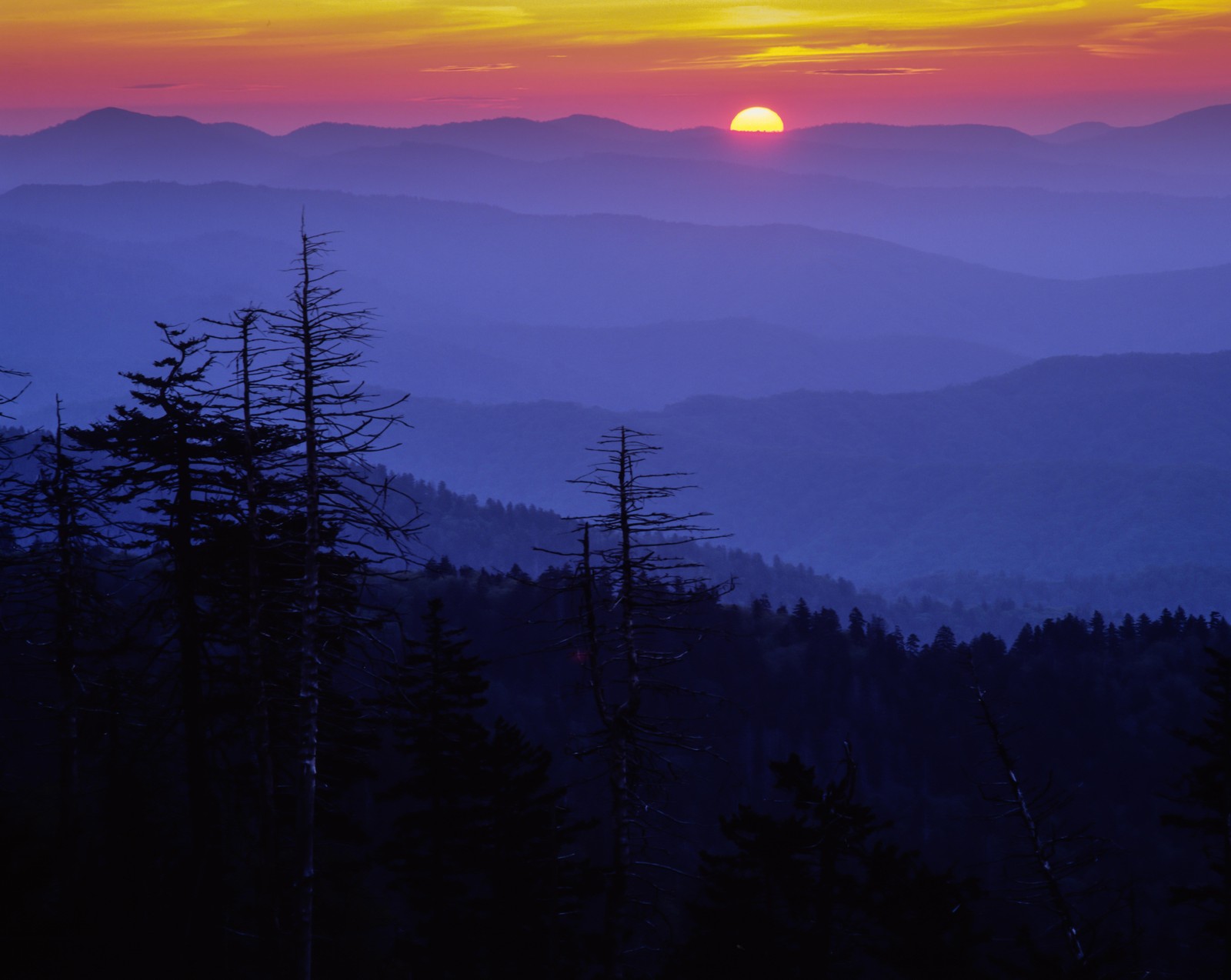 Serene Sunset Mountain Layers Wall Art