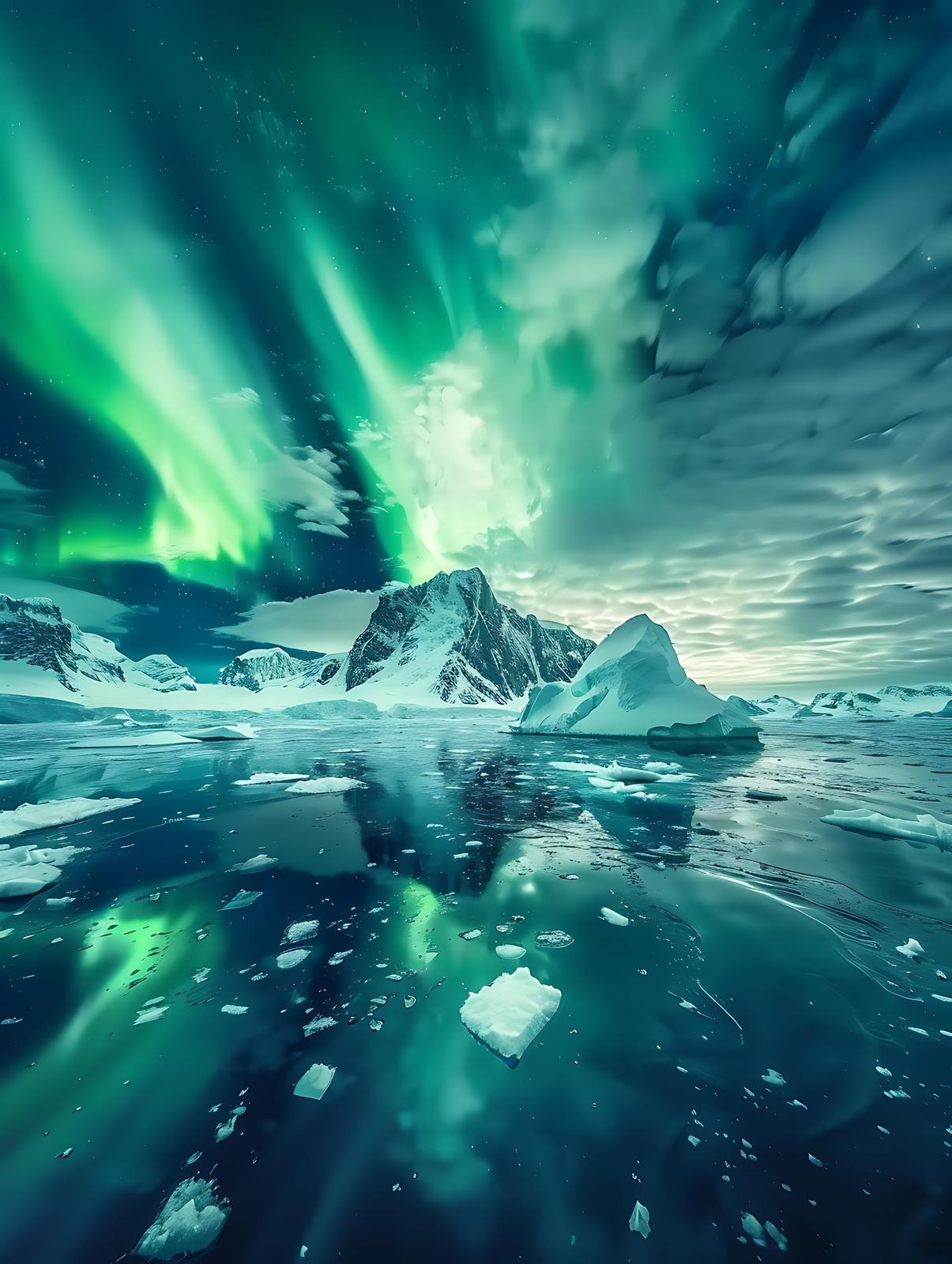 Aurora Borealis Arctic Landscape Wall Art