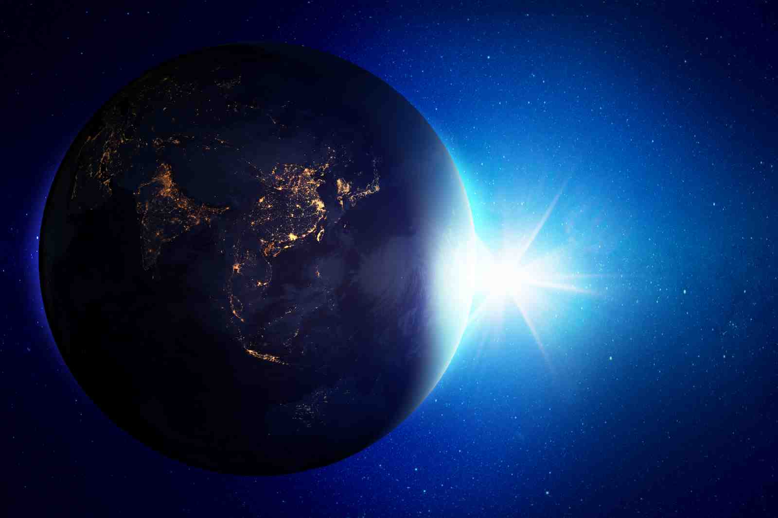 Sunrise Earth From Space Wall Art