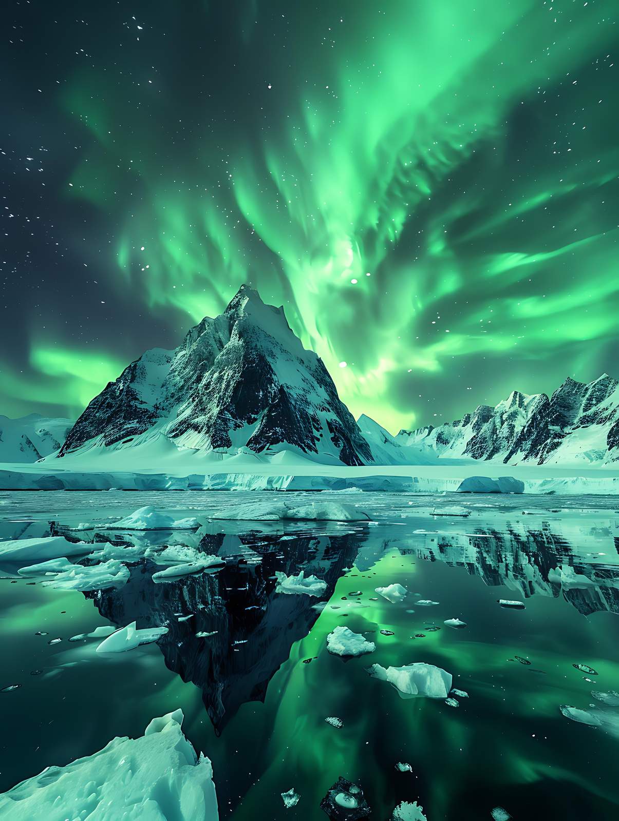 Enchanting Aurora Borealis Mountain Wall Art