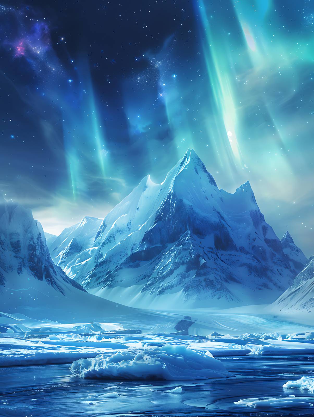 Majestic Aurora Mountains Wall Art
