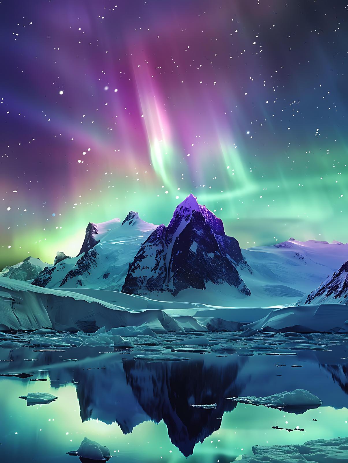 Aurora Mountain Serenity Wall Art