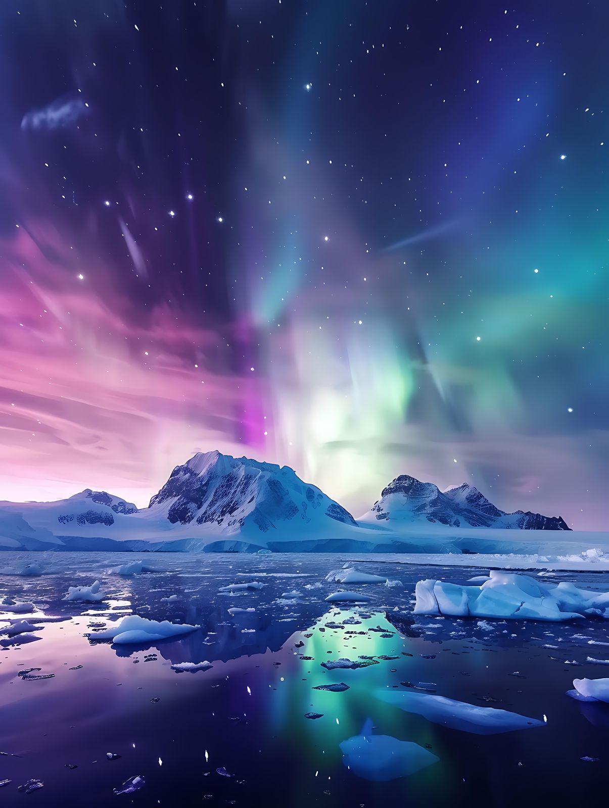 Aurora Borealis Arctic Landscape Wall Art